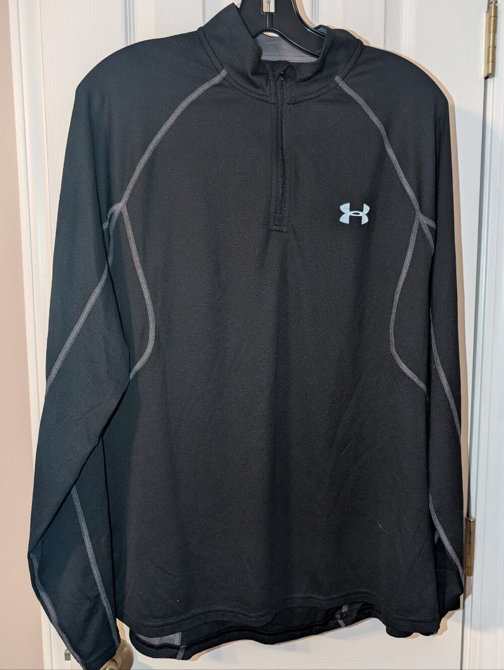 Under Armour Black Men's Half-Zip Performance Pullover with Gray Stitching